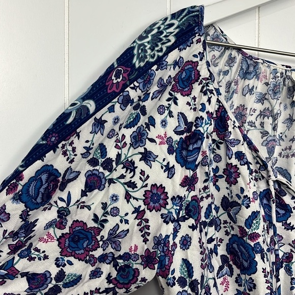 Joie Womens Stretch Waist Pants & Top SP Navy Maroon Floral 100% Viscose Lounge - Picture 9 of 16